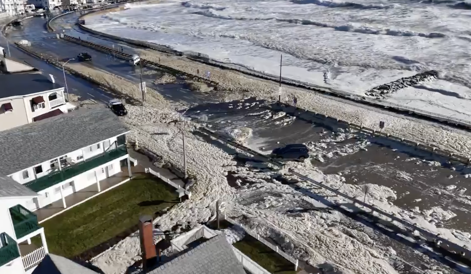 Hampton Beach, NH flooding, January 10th, 2024