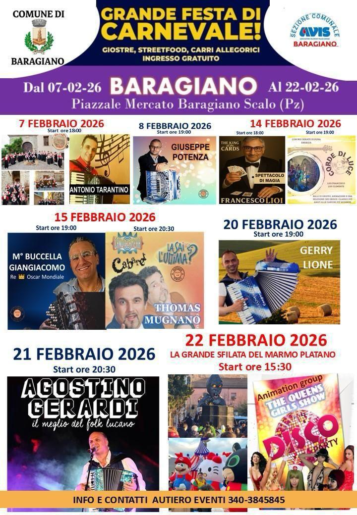 Ospiti musicali: Gruppo Folk di Baragiano e il Folkman Antonio Tarantino (start h. 18.00)