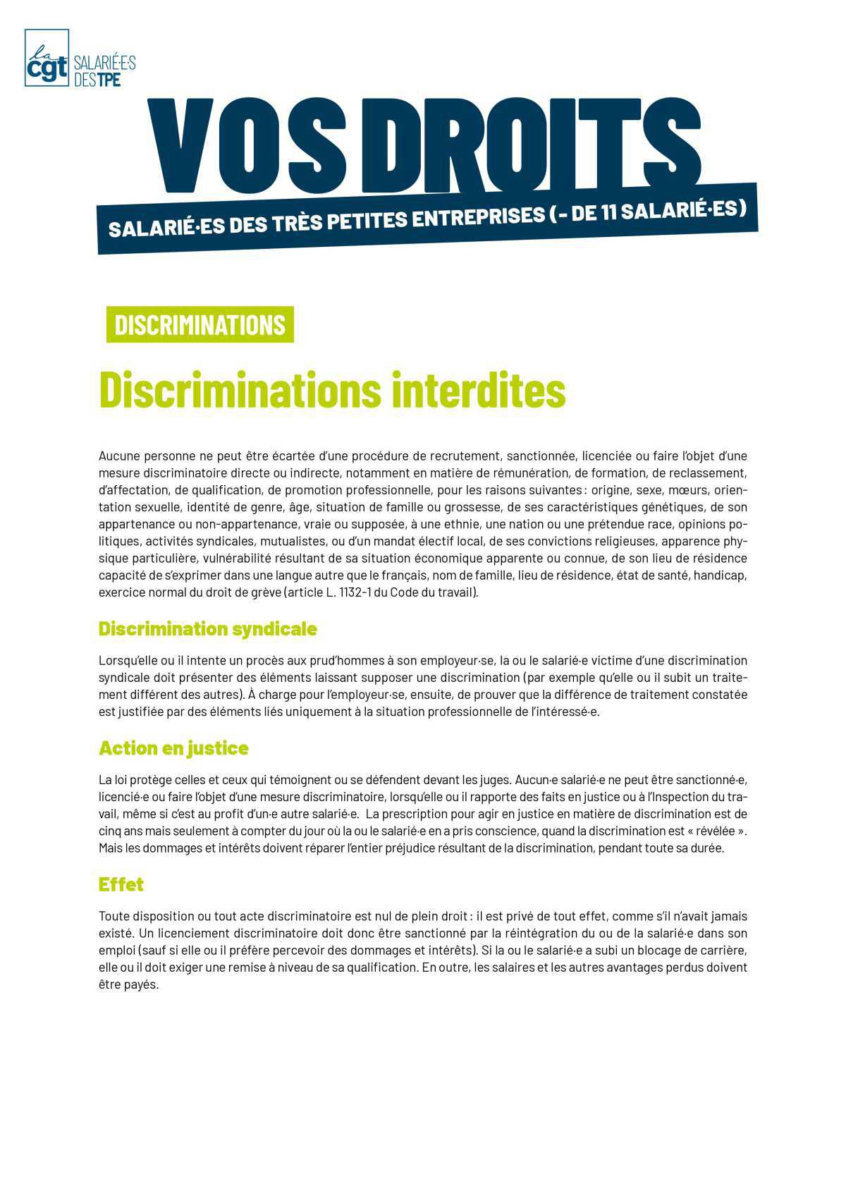 Discrimination interdites