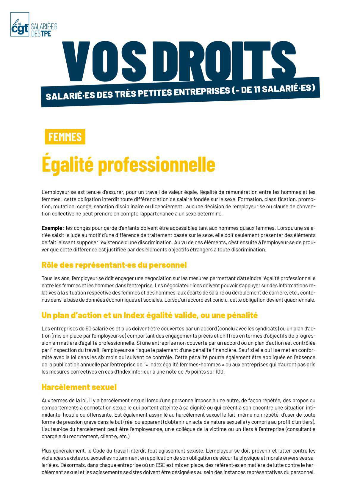 Égalité professionnelle