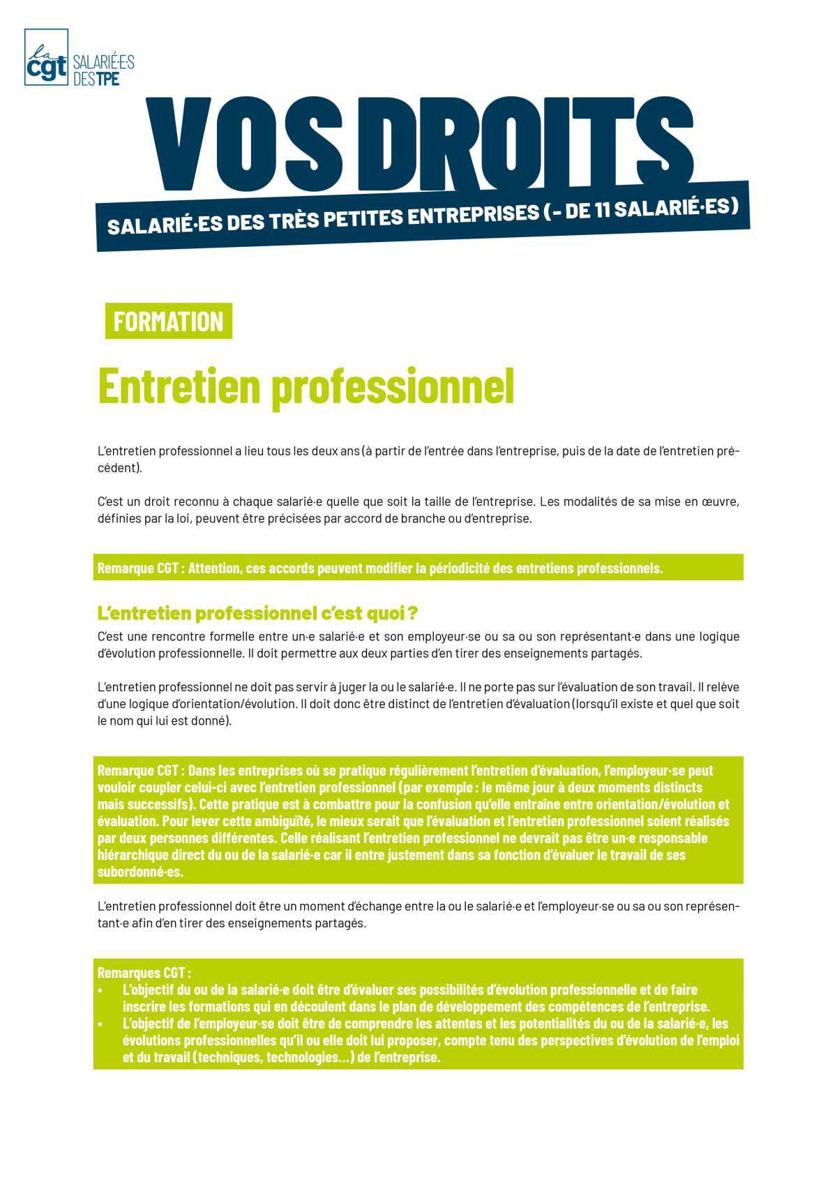 Entretien professionnel