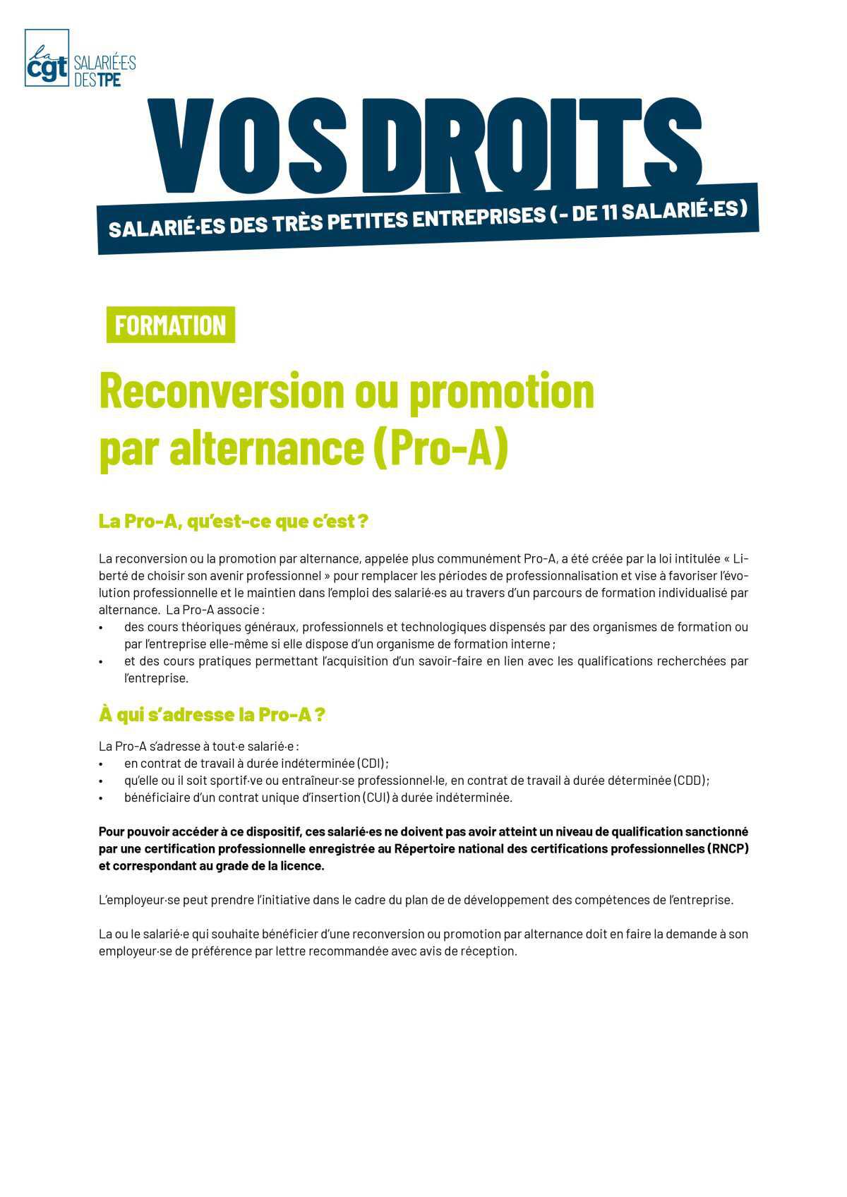 Reconversion ou promotion par alternance