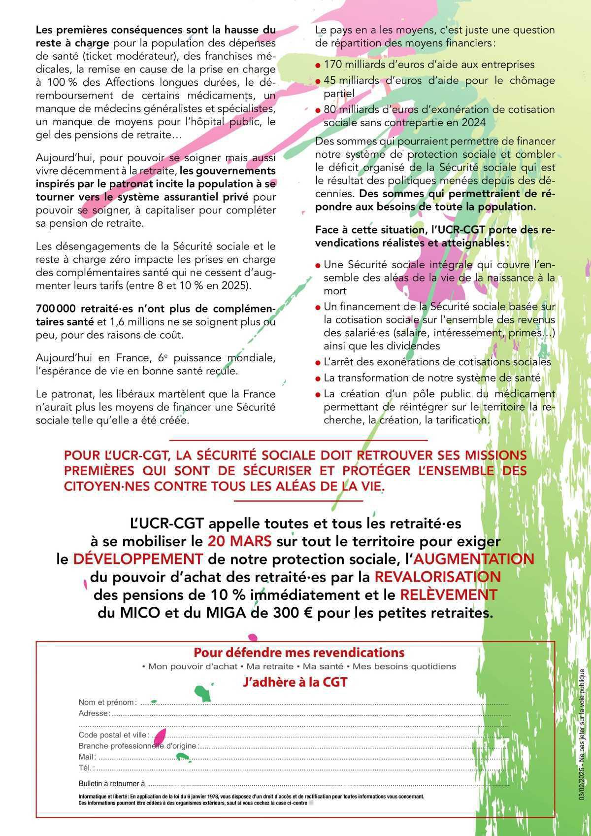 20 Mars - Rassemblement régional à Caen - "La Sécu, vitale pour toutes et tous !