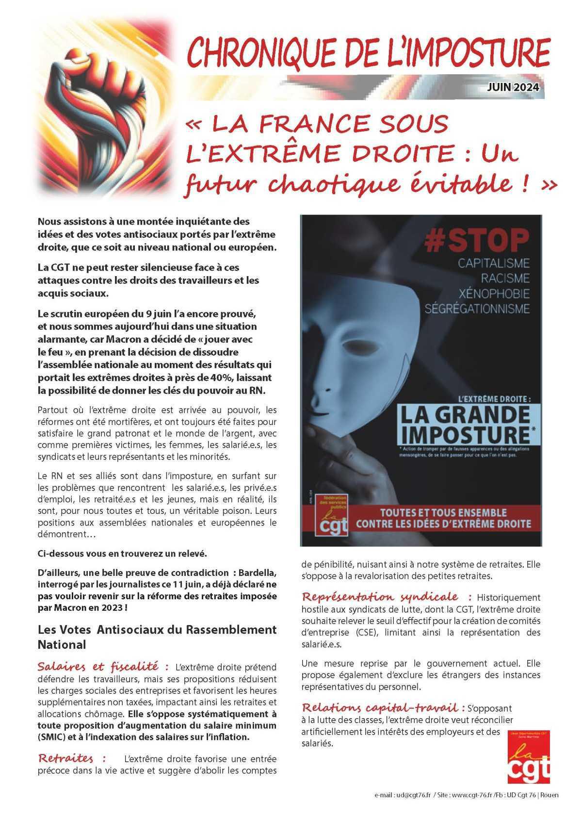 La chronique de l'imposture - Juin 2024