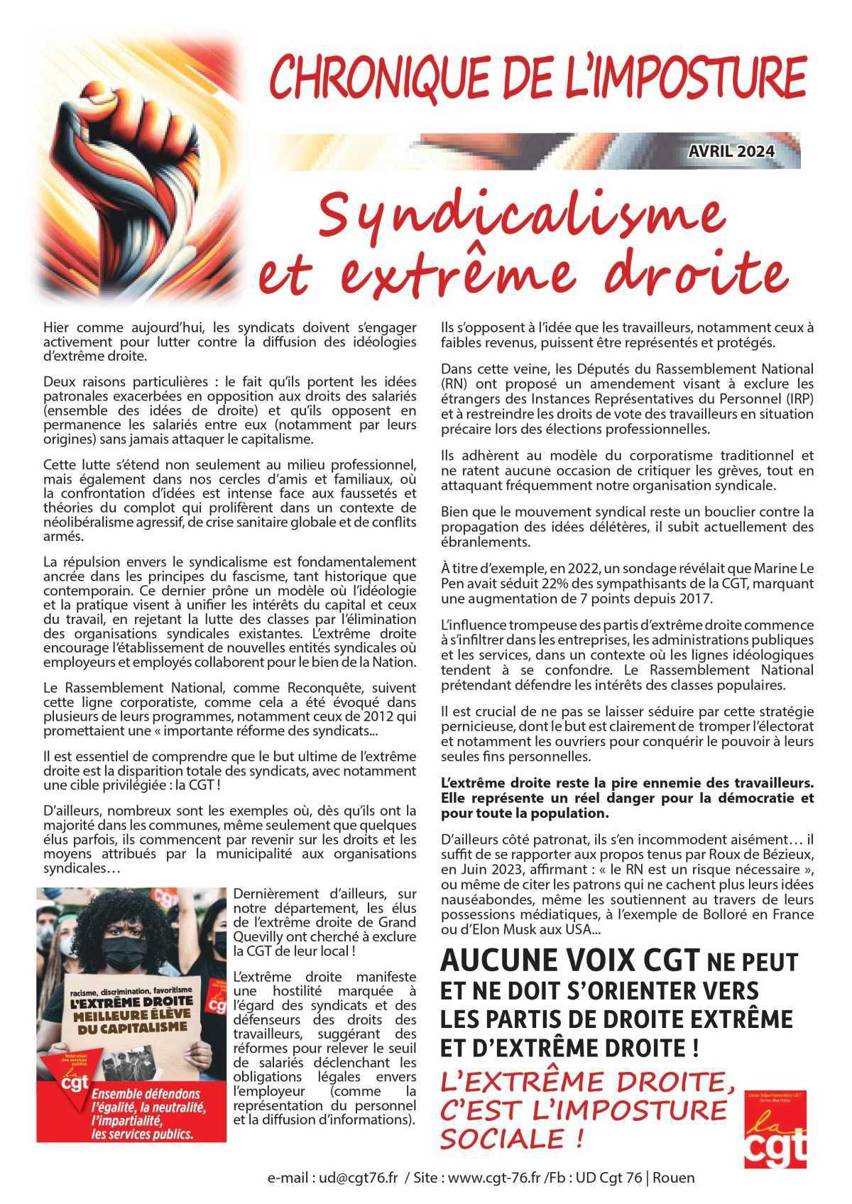 La chronique de l'imposture - Avril 2024