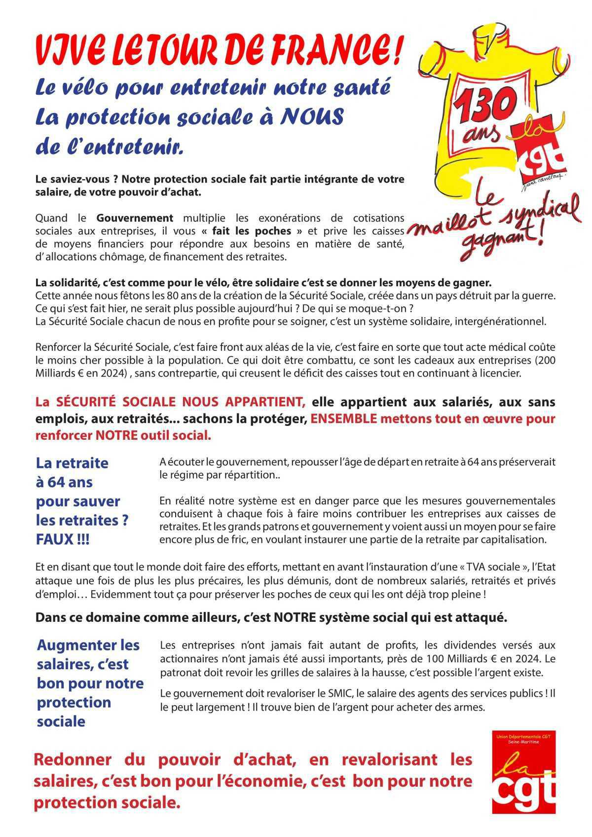 8 Juillet: Venez fêter la Tour de France revendicatif !