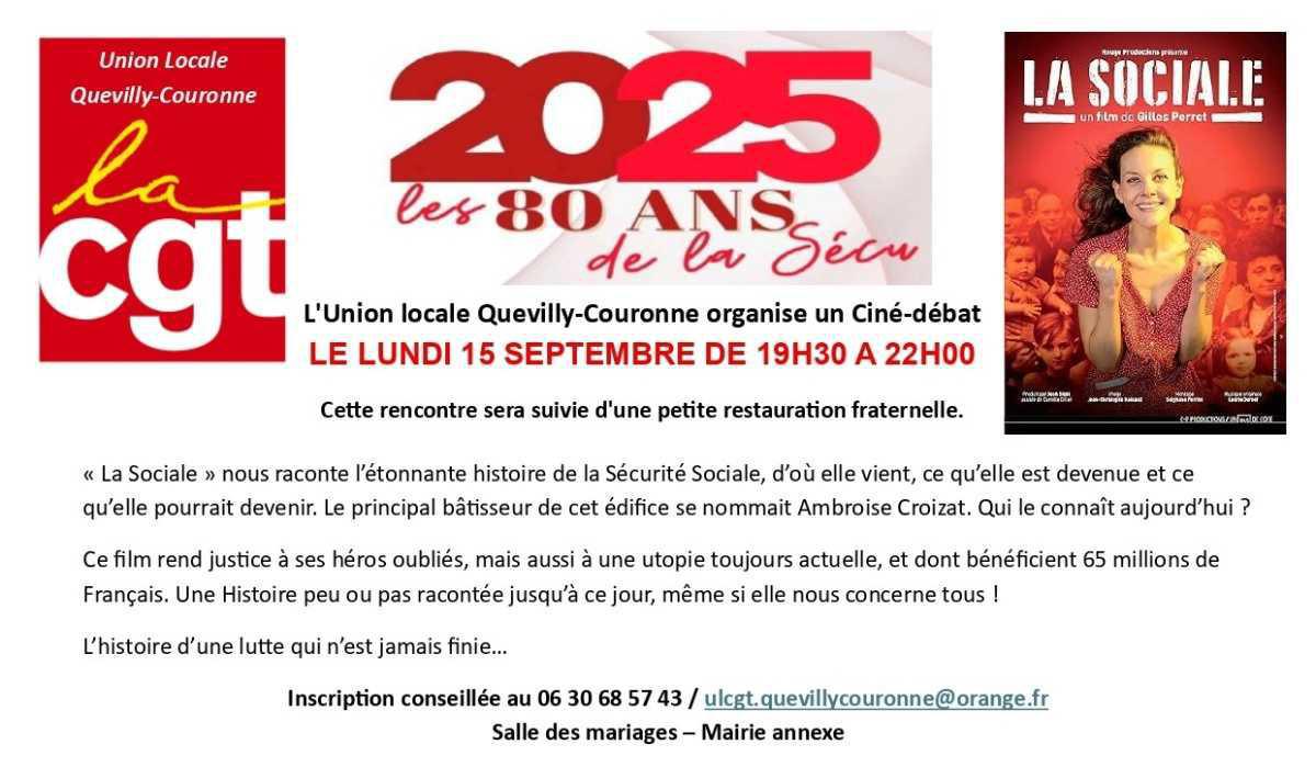 15 Septembre: Ciné-débat Sécurité Sociale - film La Sociale"