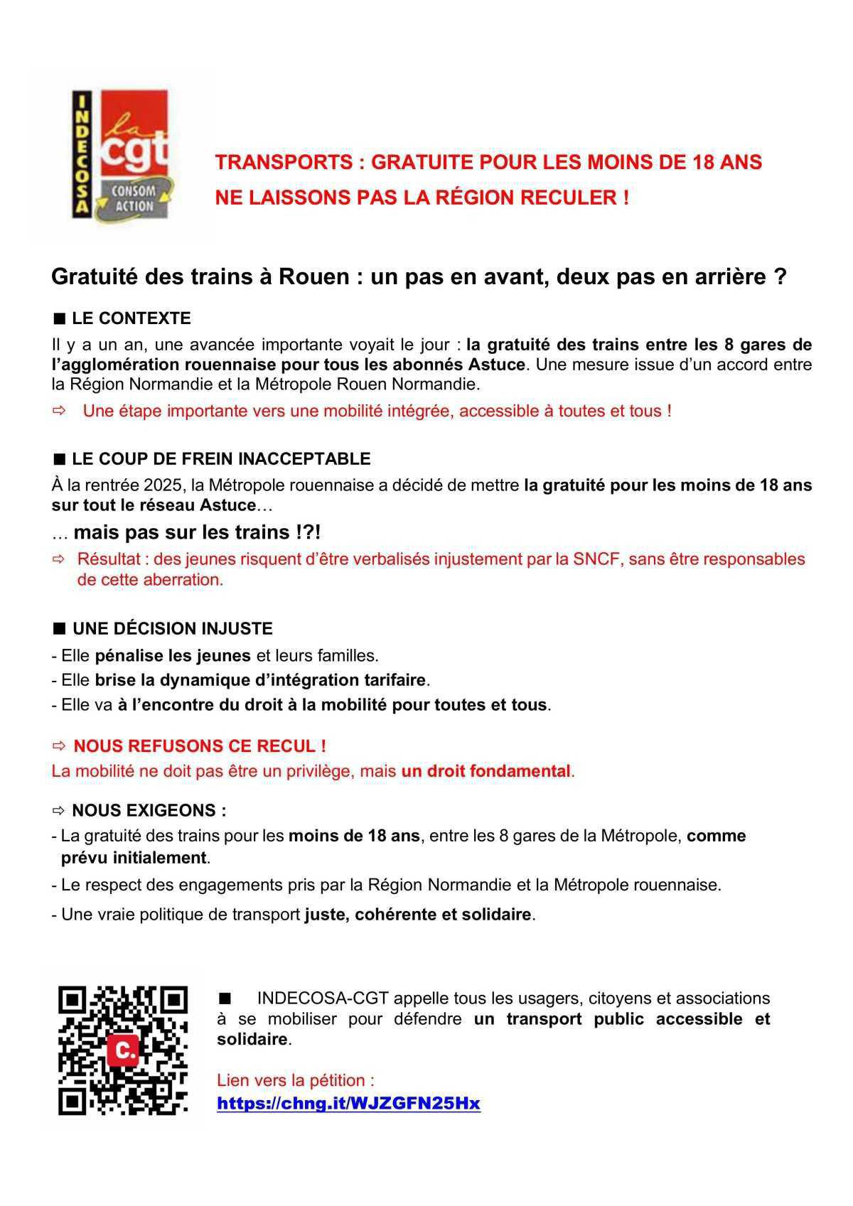 Pétition: Transports gratuits pour les - de 18 ans... sur les trains aussi ! Pétition: Transports gratuits pour les - de 18 ans... sur les trains aussi !