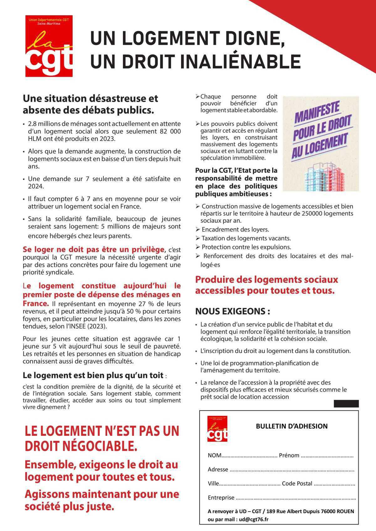 Un logement digne est un droit inaliénable !