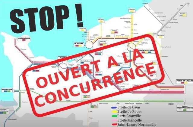 15 Déc, Manifestation contre la concurrence ferroviaire en Normandie !