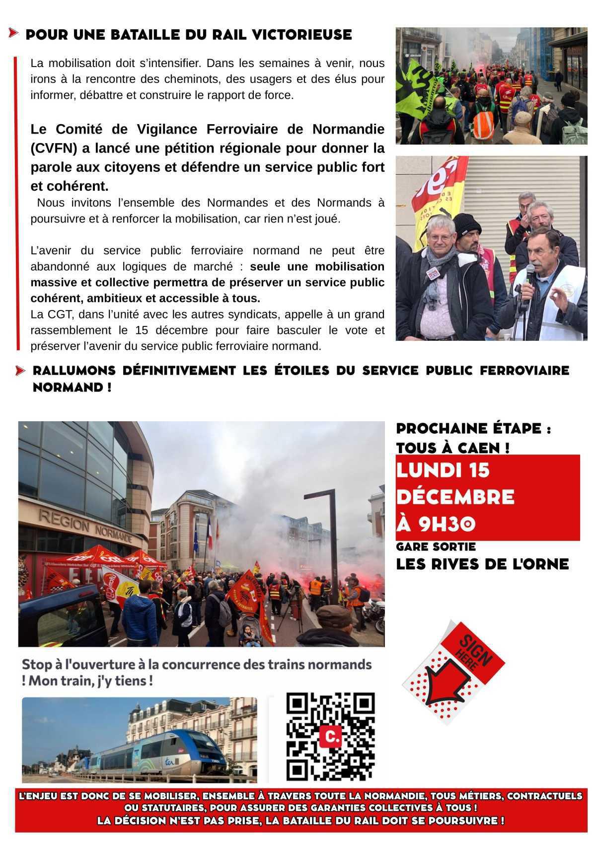 15 Déc, Manifestation contre la concurrence ferroviaire en Normandie !