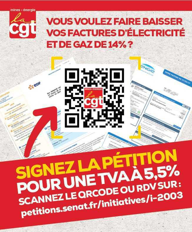 Pétition pour une TVA à 5,5% sur l'électricité et le gaz !