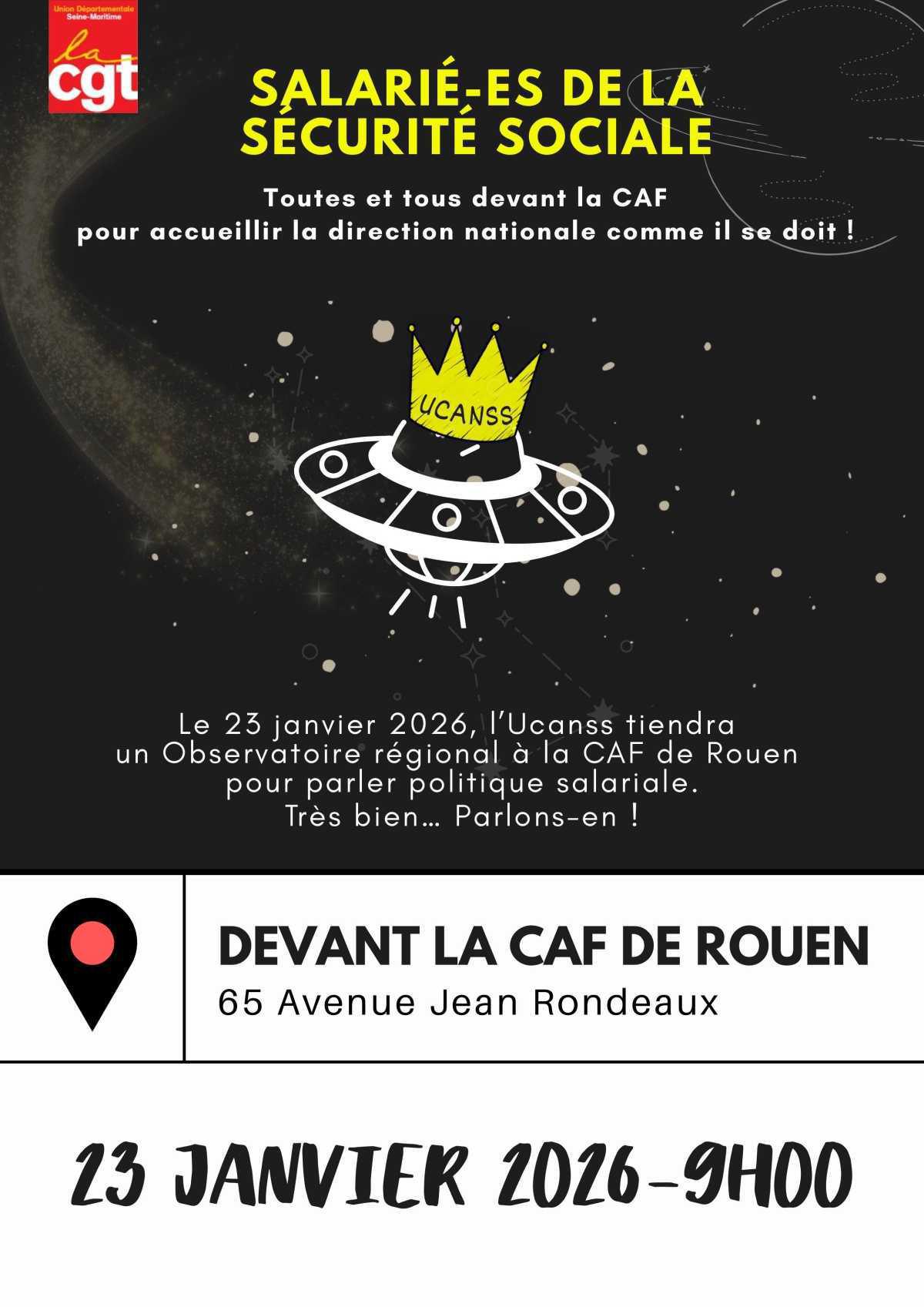 23 Janv. : Rassemblement salariés Organismes Sociaux pour interpeller direction UNCAS