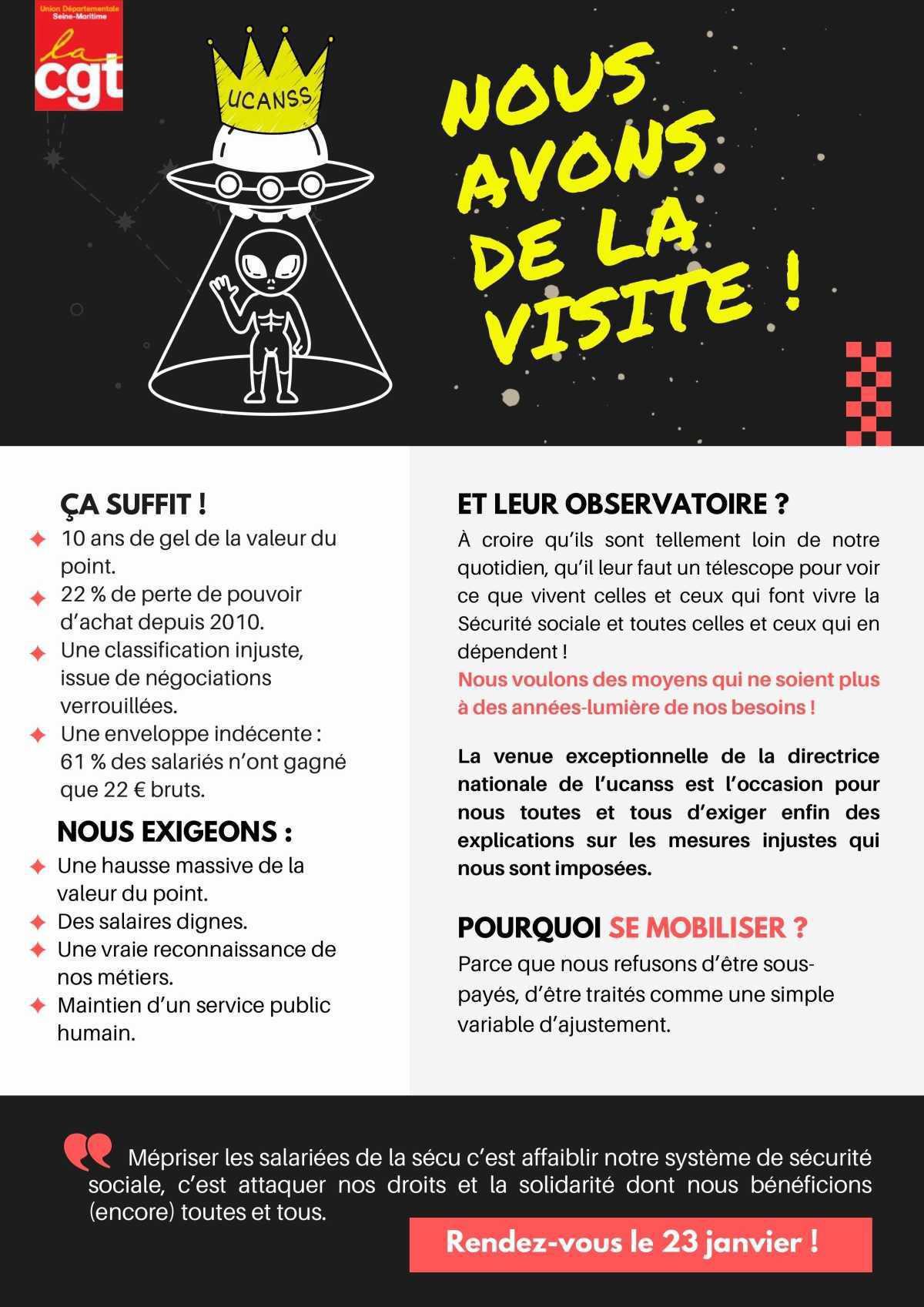 23 Janv. : Rassemblement salariés Organismes Sociaux pour interpeller direction UNCAS