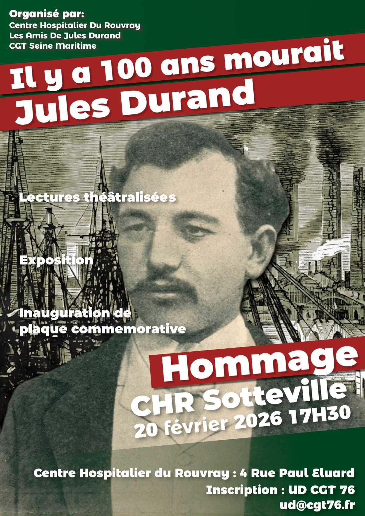 20 Fév : Hommage à Jules Durand à l'occasion des 100 ans de sa mort 20 Fév : Hommage à Jules Durand à l'occasion des 100 ans de sa mort