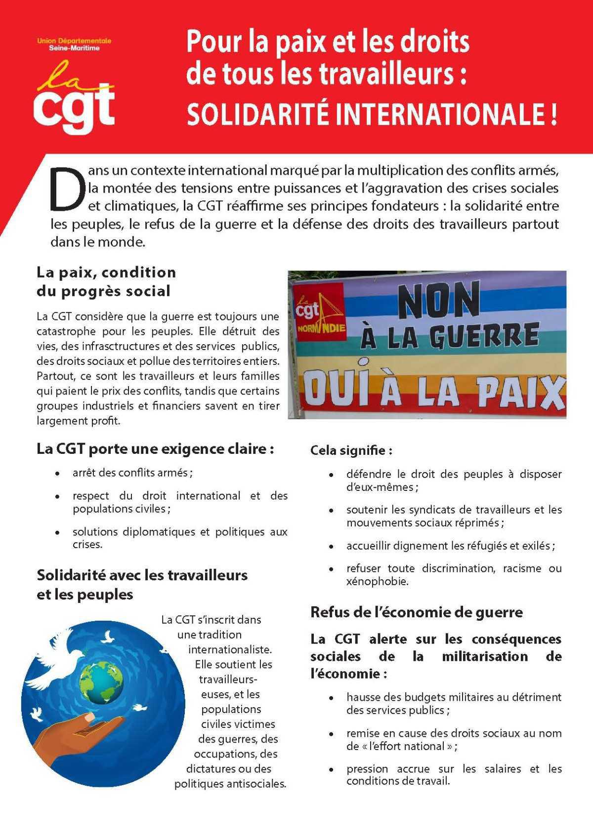 28 Fév / 28 mars: Pour la Paix et les Droits de tous les travailleurs. Solidarité Internationale !