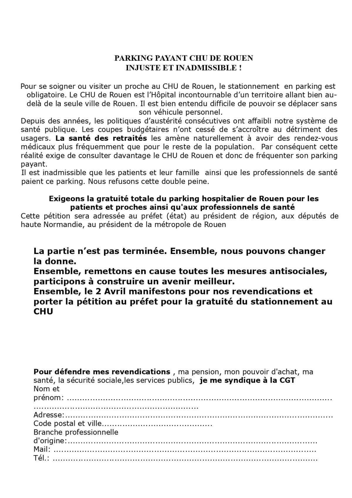 2 Avril: Mobilisation des Retraités: agissons pour nos Droits ! 
