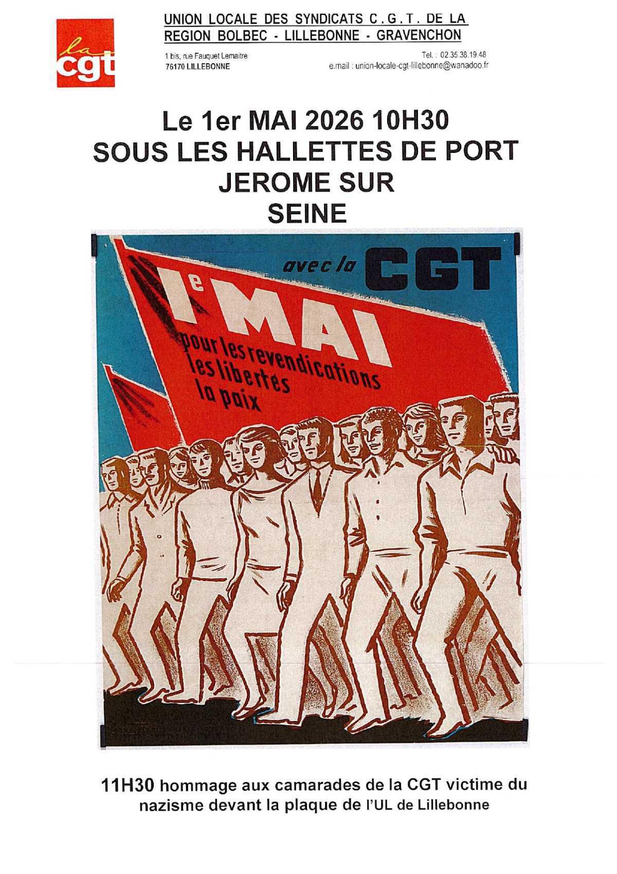 1er MAI: Journée internationale des Travailleuses et Travailleurs. Exigeons la Paix et le progrès social !