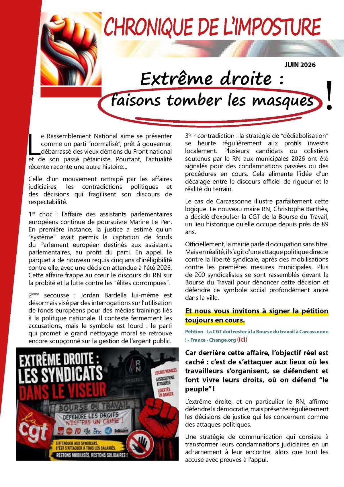 La chronique de l'imposture - Juin 2026