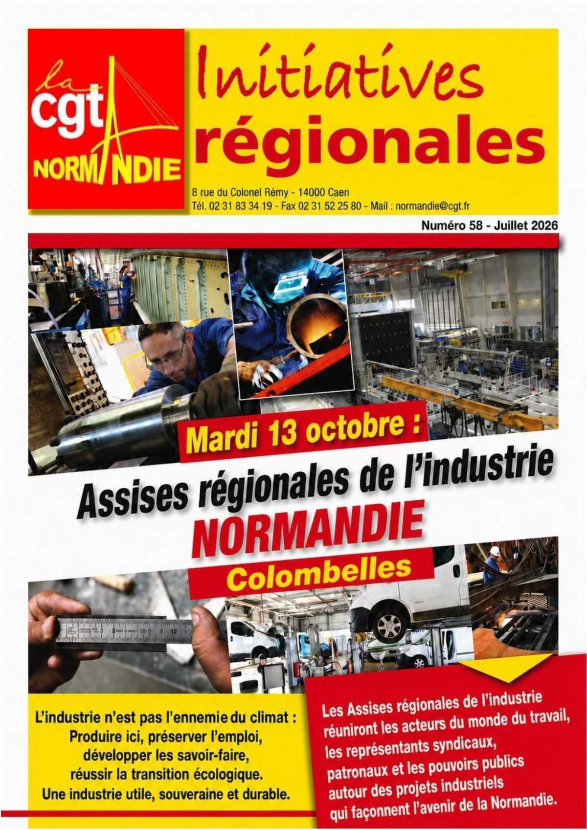13 Octobre: Assises Régionales CGT Normandie sur l'Industrie