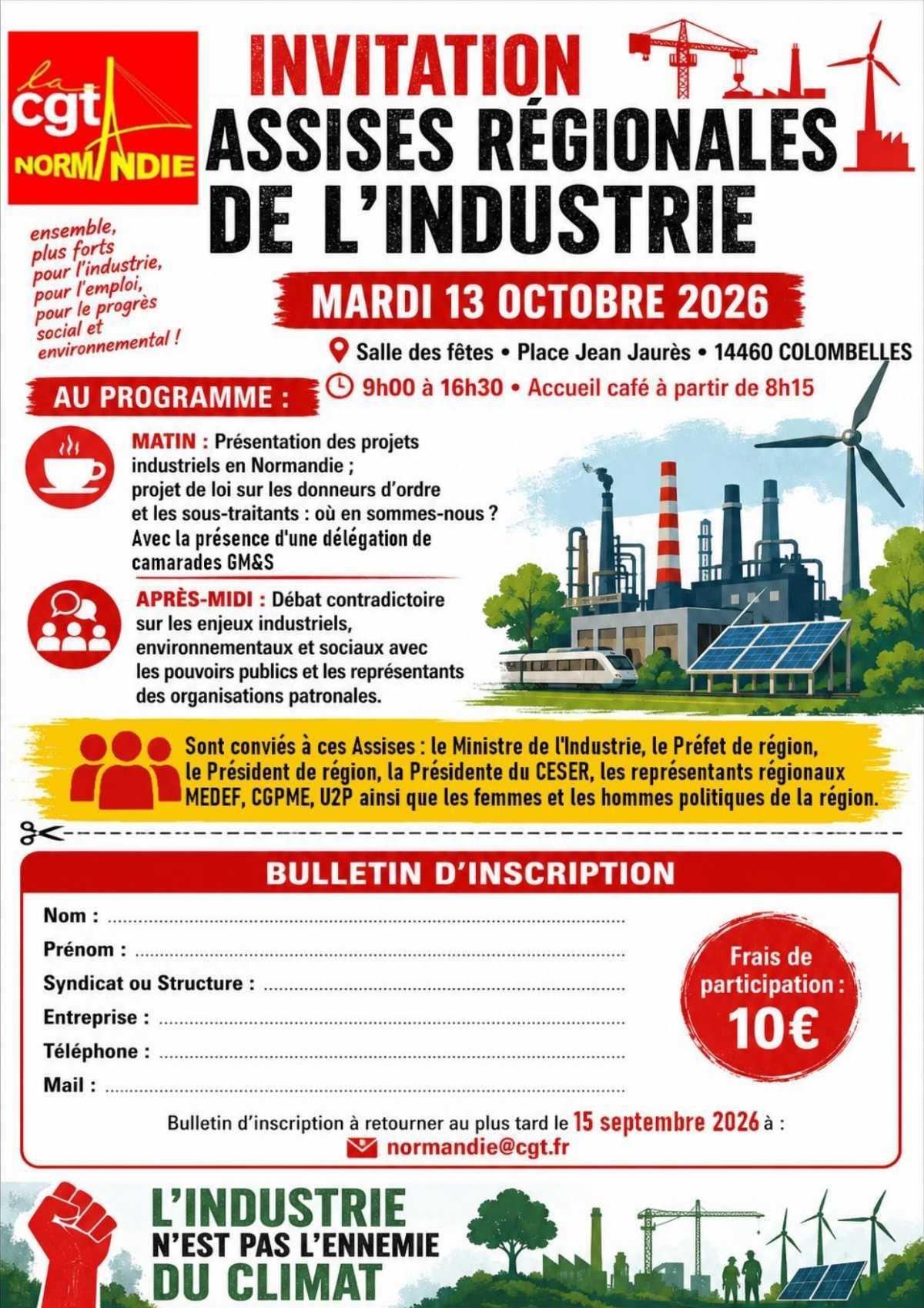 13 Octobre: Assises Régionales CGT Normandie sur l'Industrie