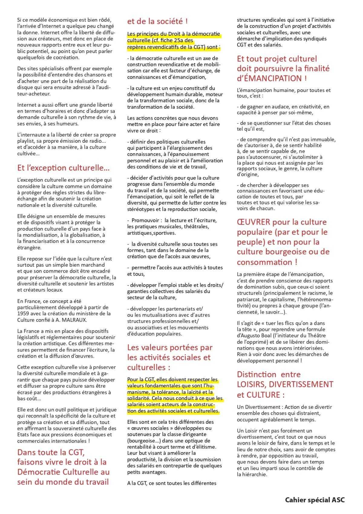 Cahier Spécial Activité Sociales Culturelles Sportives et Education Populaire - Juin 2026