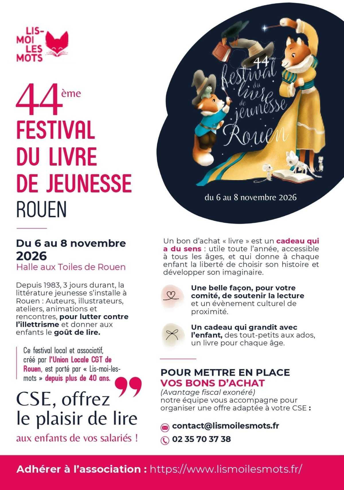 Du 6 au 8 Nov. 2026: 44ème Festival du Livre de Jeunesse à Rouen