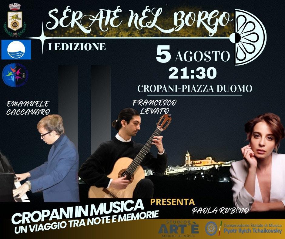 Spettacolo Cropani in Musica: Un viaggio tra note e memorie (start h. 21.30) 