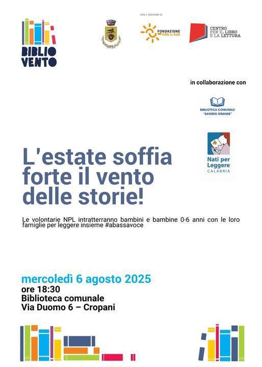 Laboratori di lettura "L'estate soffia forte il vento delle storie" (start h. 18.30)
