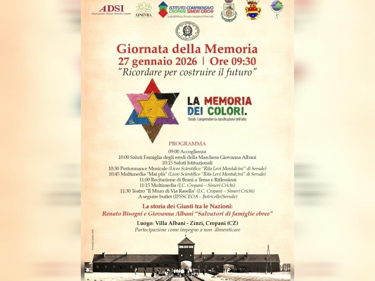 Giornata della Memoria 2026 "Ricordare per costruire il futuro" (dalle ore 9.00)