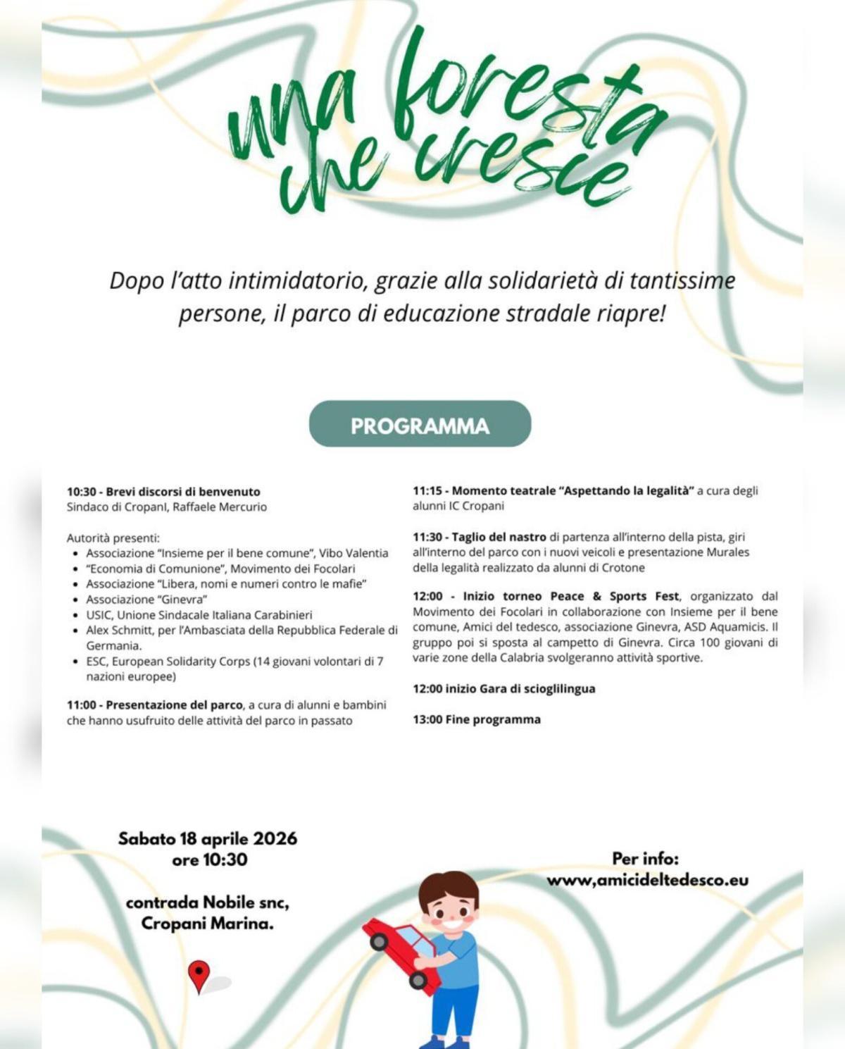 Una Foresta che Cresce (inizio ore 10.30) Una Foresta che Cresce (inizio ore 10.30)