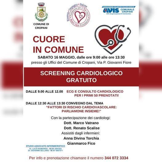 Cuore in Comune: Giornata di Screening Cardiologico Gratuito (dalle ore 9.00)