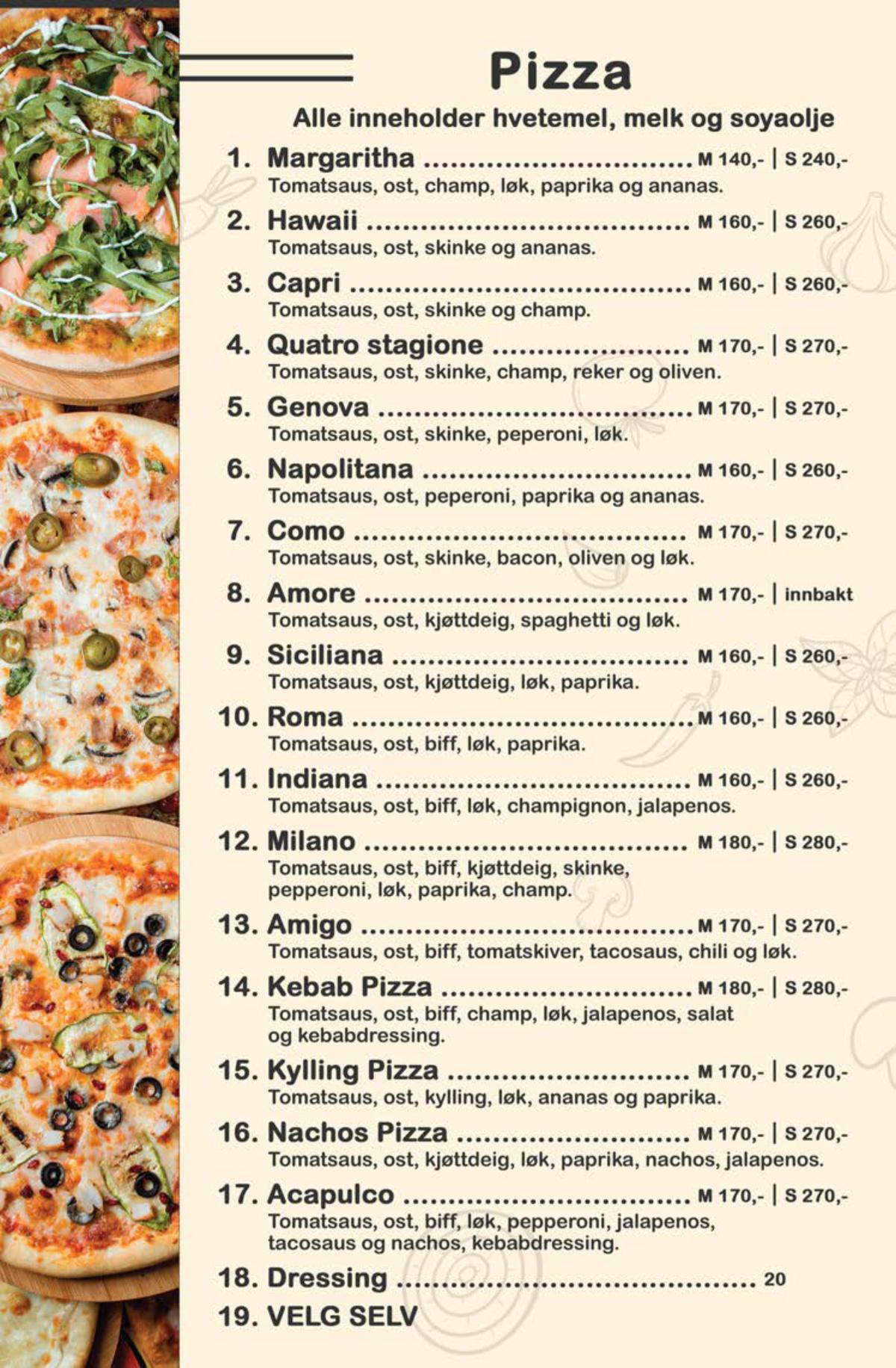 Vi serveres lunsj og middag