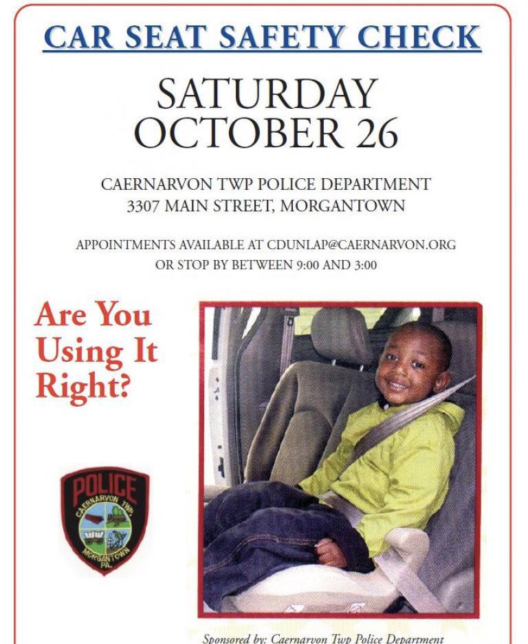 Caernarvon Police Car Seat Safety Check