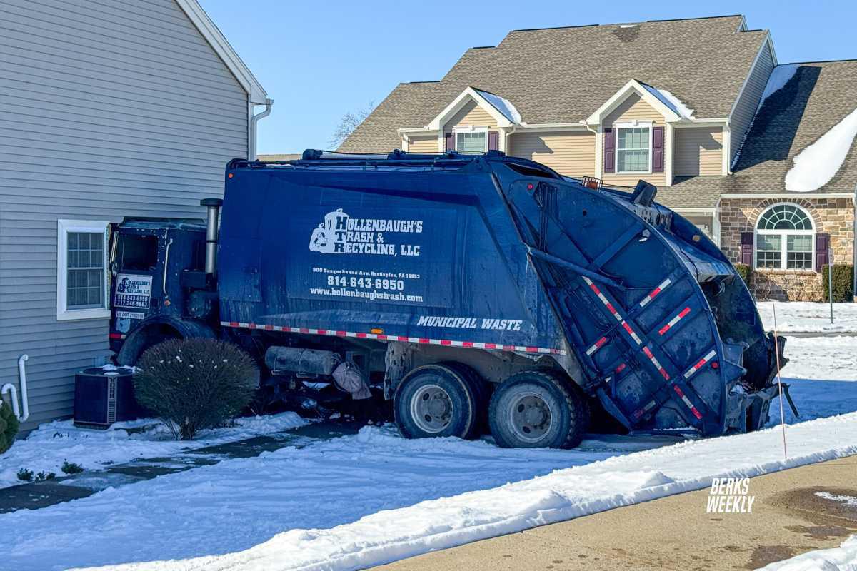 Spring Township: Trash Truck into a House Spring Township: Trash Truck into a House