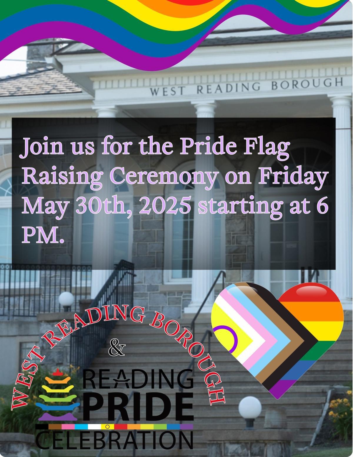West Reading Pride Flag Rising 