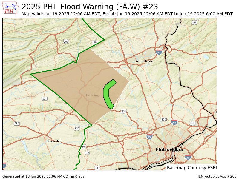 Flood Warning: Manatawny Creek Flood Warning: Manatawny Creek