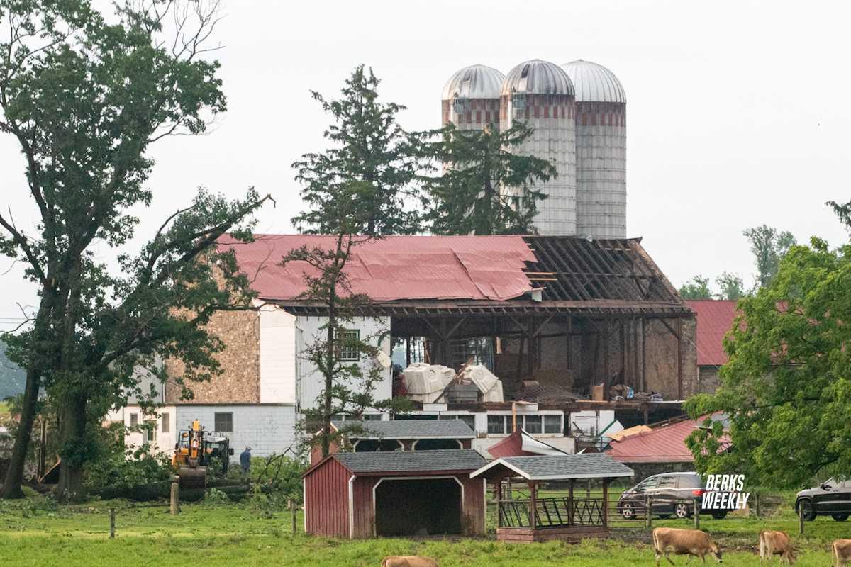 Photos: Storm Damage in Fleetwood - Barn Roof Torn Off Photos: Storm Damage in Fleetwood - Barn Roof Torn Off