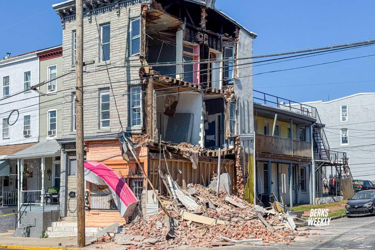 Partial Building Collapse on North 8th Street in Reading Displaces 10 Residents