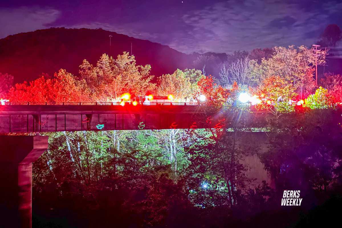 Cumru Township: Accident on 422 West, Vehicle Over Bridge 