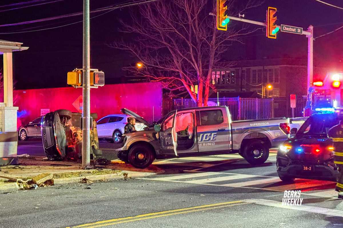 West Reading: Crash with Entrapment Involving Police Car