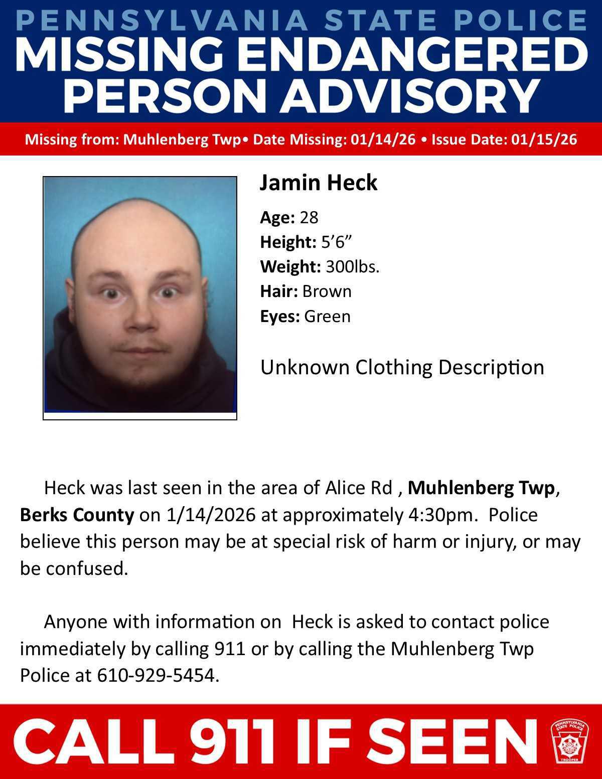 Missing Endangered Person Advisory Missing Endangered Person Advisory