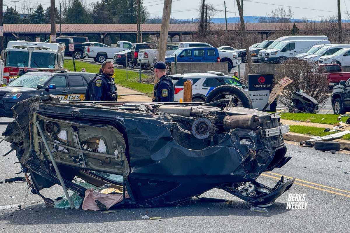 Reading: Vehicle into Utility Pole, Split in Half