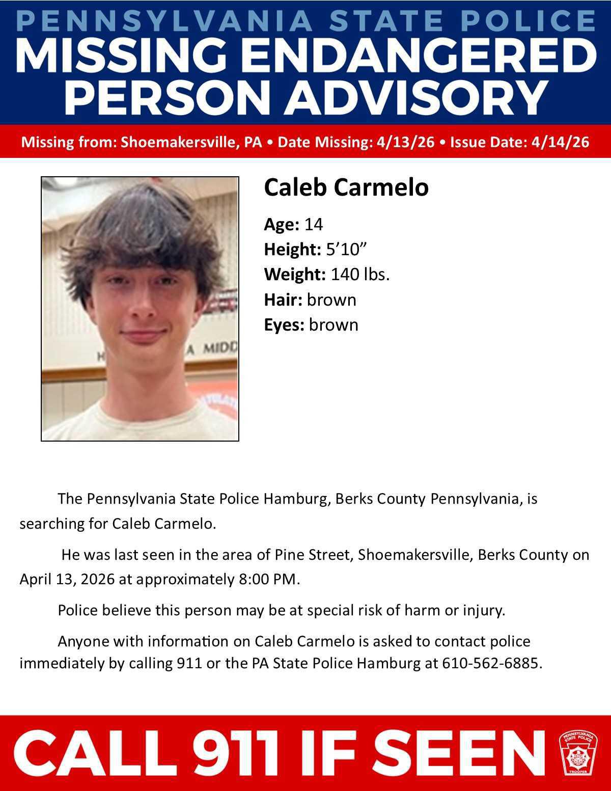 Missing Endangered Person Advisory