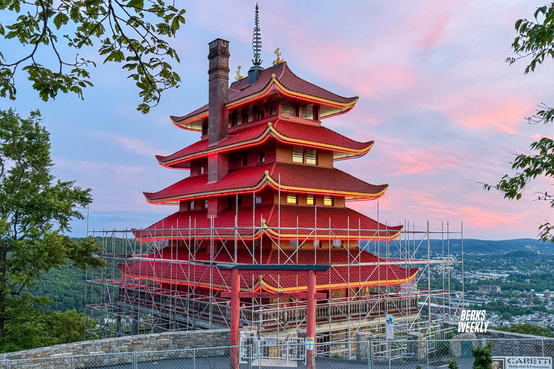Last Night the Reading Pagoda Lights Shine Before Renovation