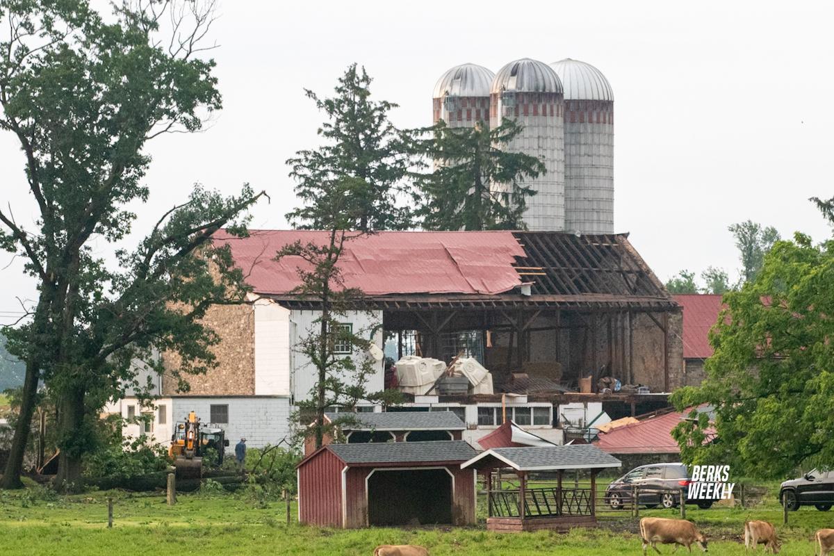 Storm Damage in Fleetwood: Barn Roof Torn Off, Trees Down After Severe Thunderstorm
