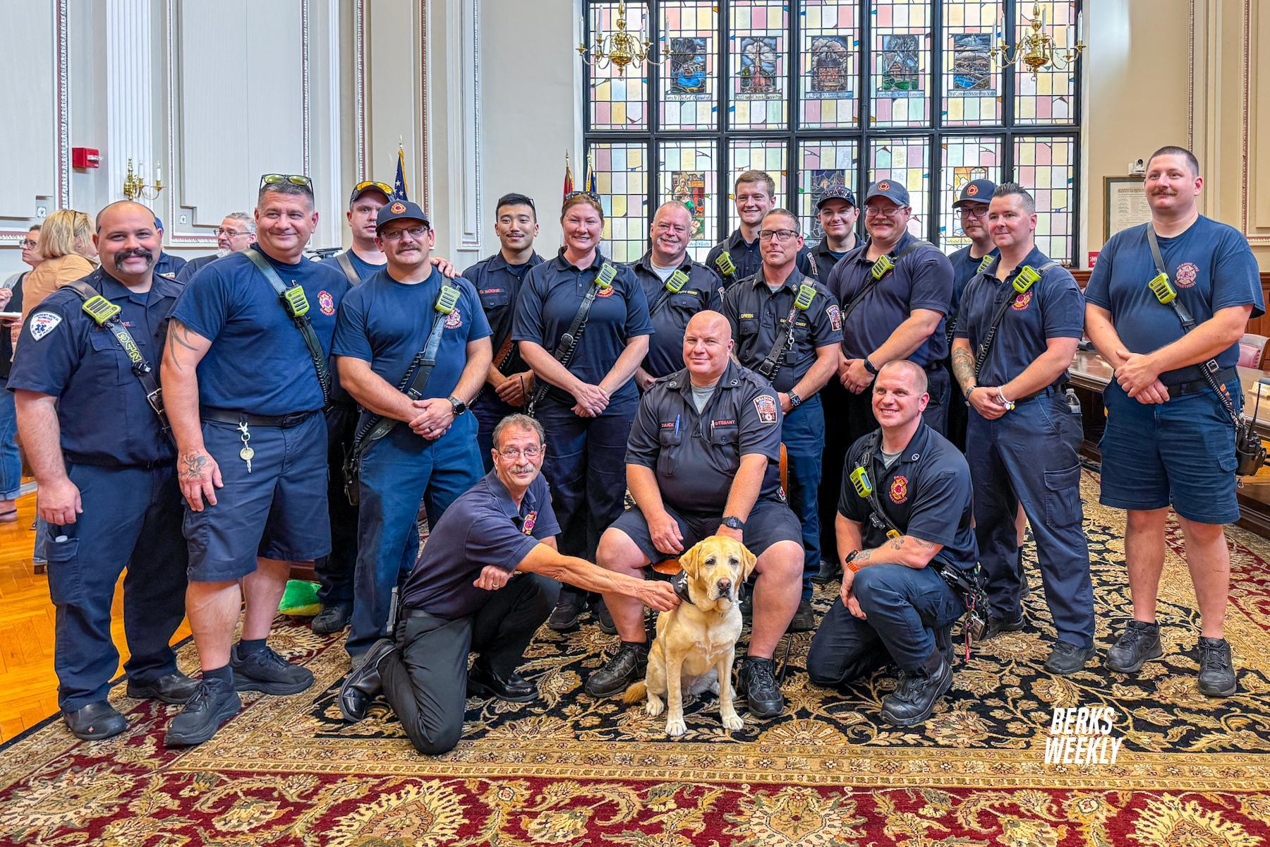 Reading Fire Department honors K9 Gracie at retirement ceremony