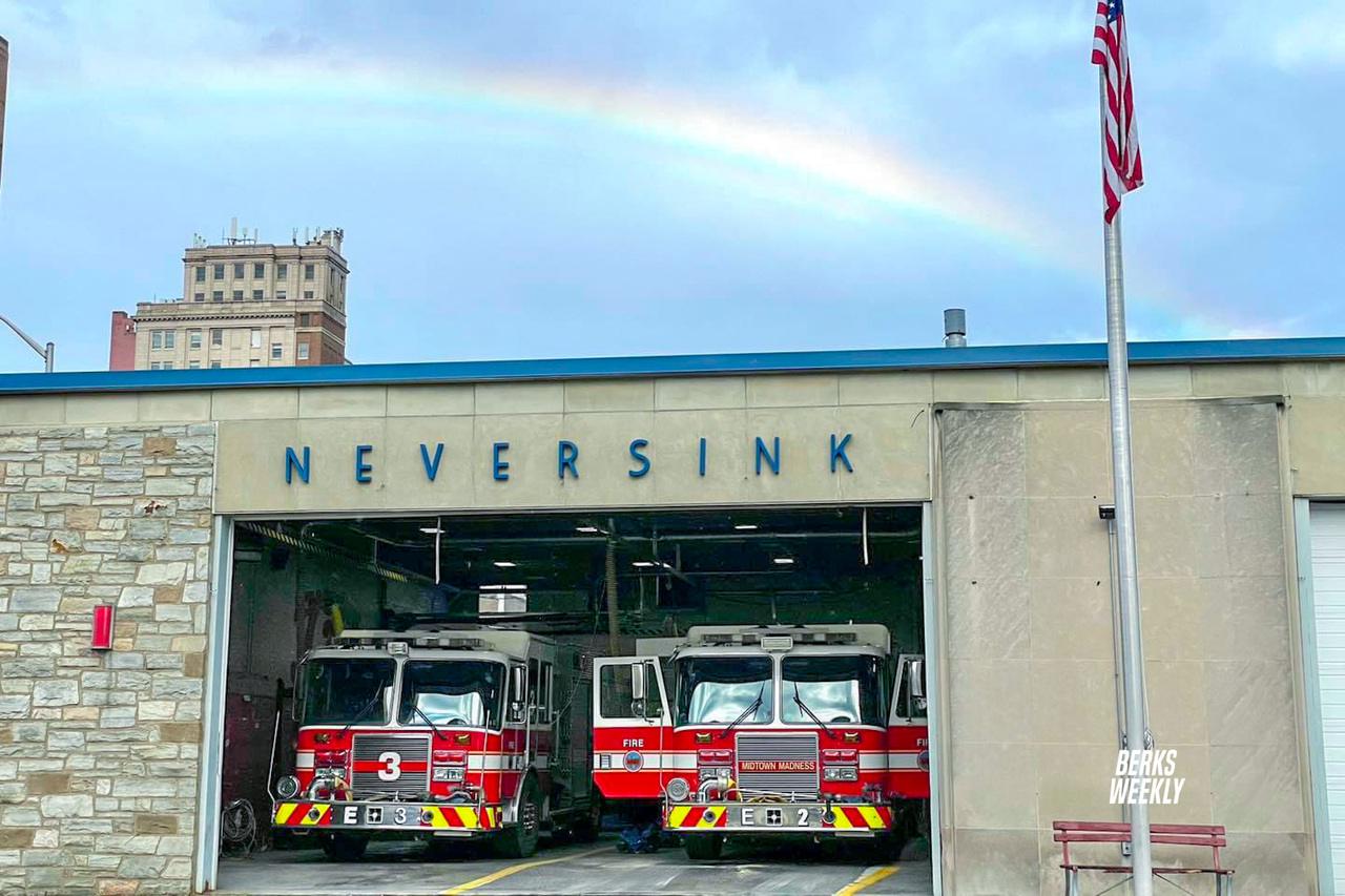 Rainbow over 3rd & Court Fire Station 