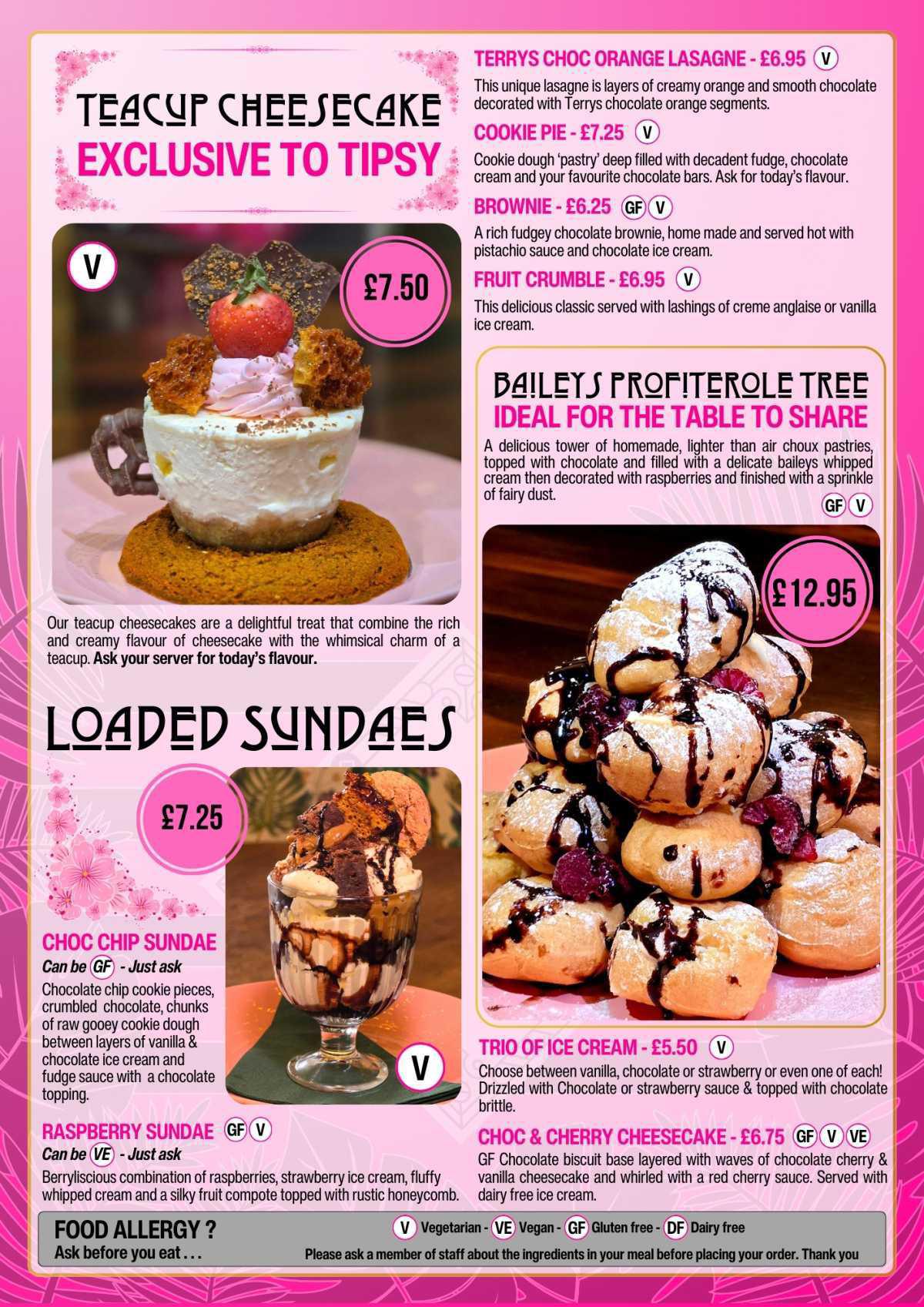 Dessert Menu