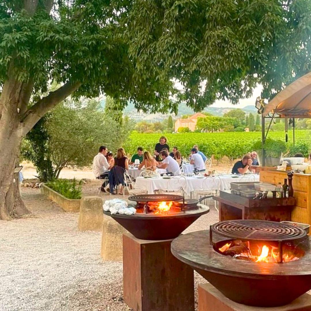 Dîner au milieu des vignes au restaurant Baïto